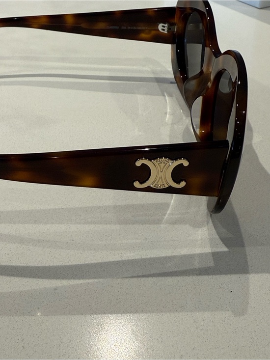 Celine Accessories - Celine Tortoiseshell Sunglasses with Gold Logo Accent